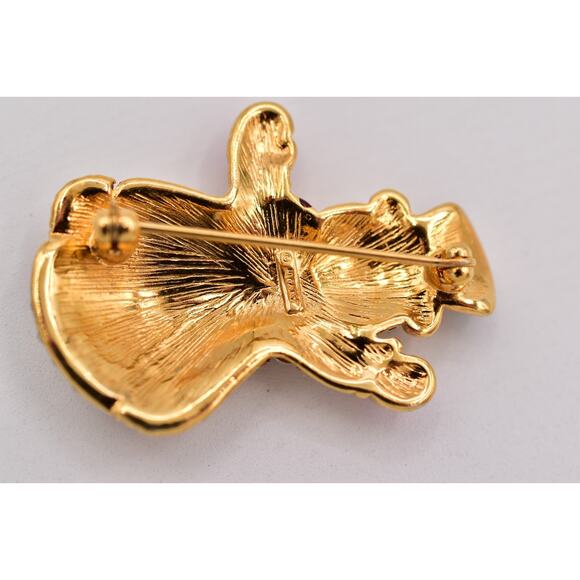 Monet Vintage Crystal Christmas Snowman Pin Brooch Rhinestone Gold Signed BinBP - Picture 11 of 12